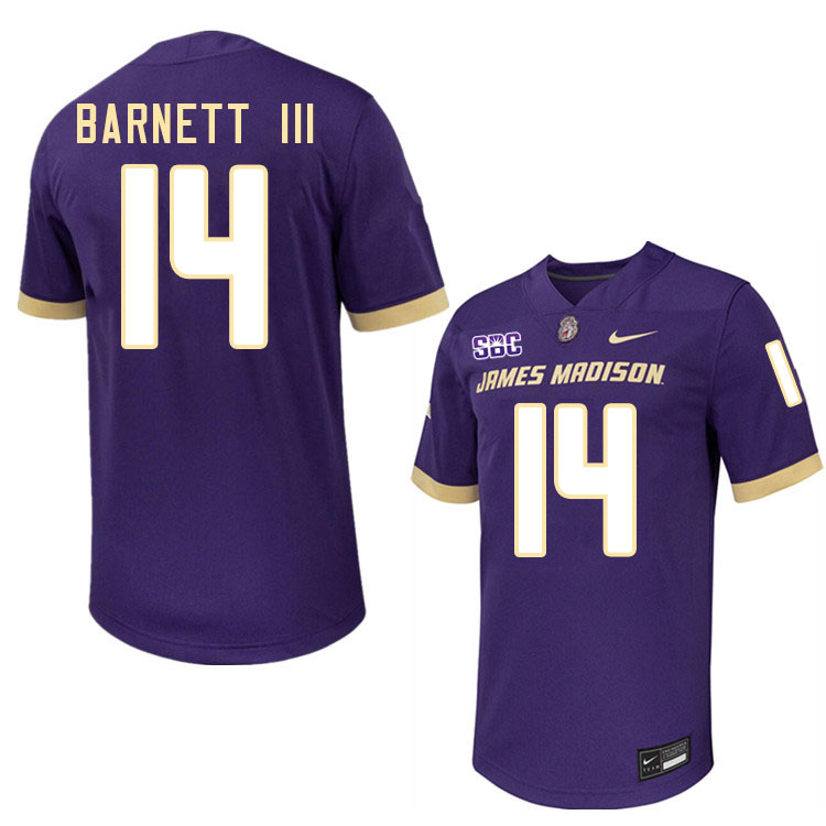 #14 Alonza Barnett III JMU Jersey,James Madison Dukes Football Jerseys Stitched-Purple